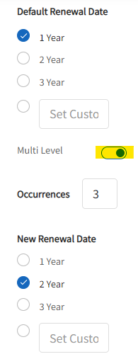 The frequency window is open, and the multi-level option is highlighted. 