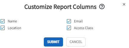 The customize report column tab is open, and the options to further customize your report are displayed. 