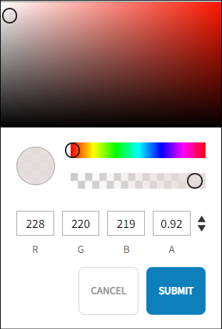 The colour wheel option is displayed. There are black circles that allow you to move them and select your colour option and gradient level.
