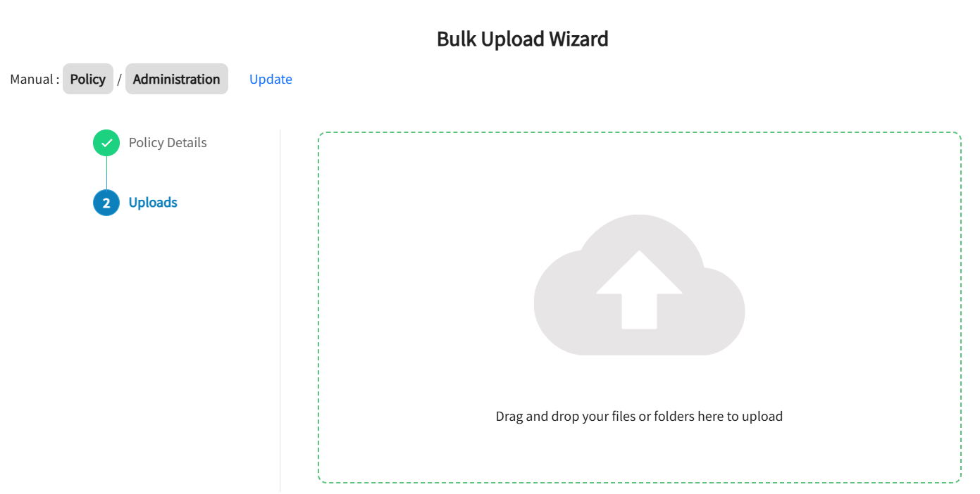 The drag and drop file window is displayed.