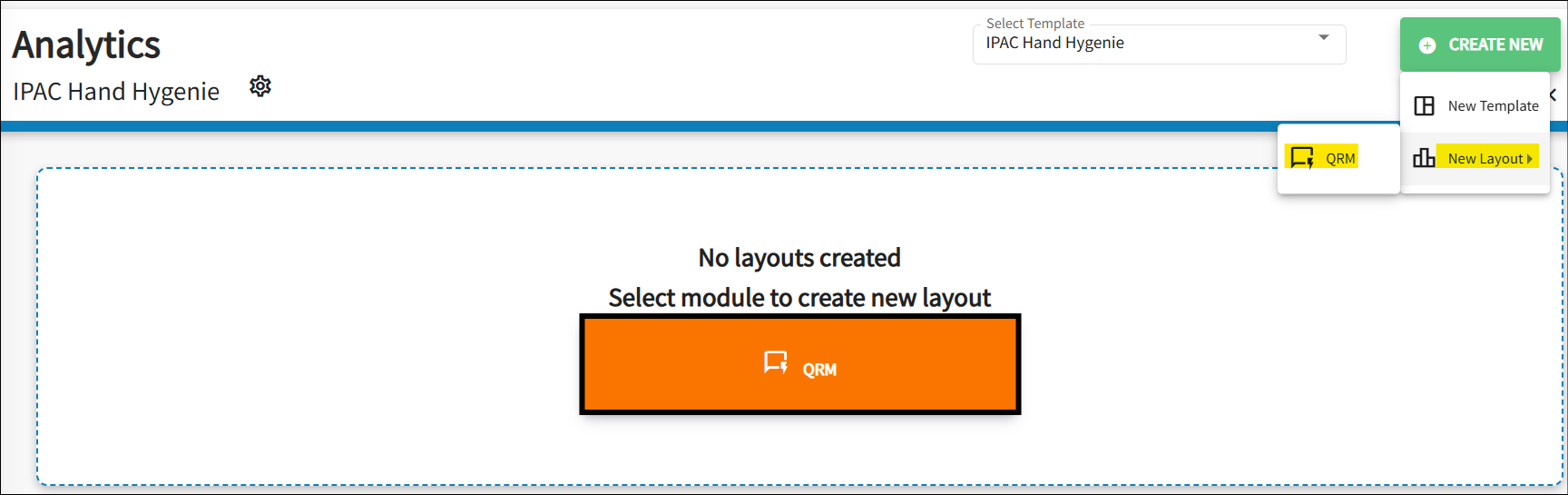 The create new layout window is displayed.